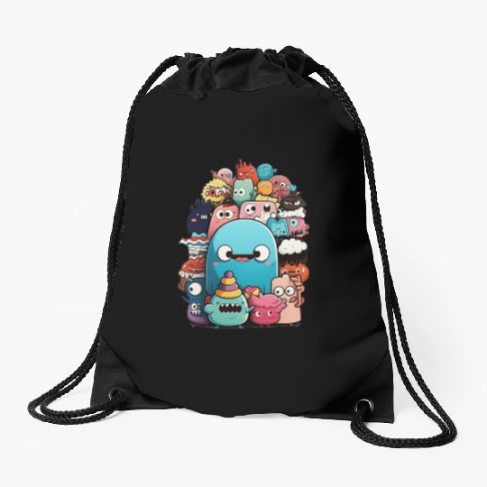 my imaginary friends Drawstring Bags