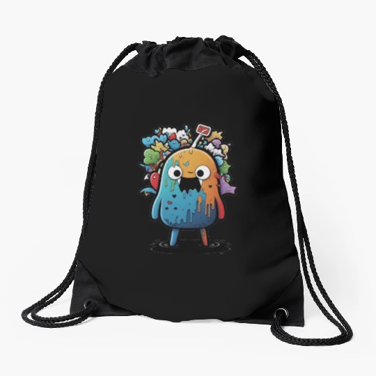 my imaginary friends Drawstring Bags
