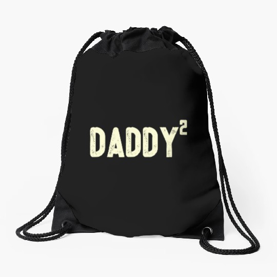 Mens Daddy to be of 2 kids 2nd power squared Dad s Drawstring Bags