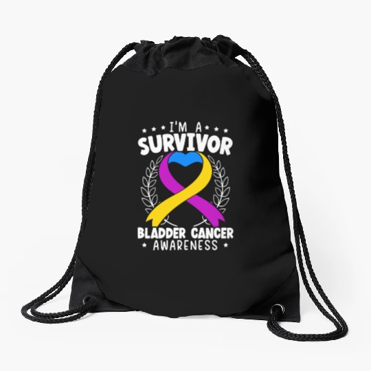 Bladder Cancer Survivor Bladder Cancer Awareness Drawstring Bags