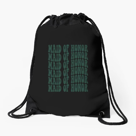 Bachelorette Party Maid Of Honor Emerald Green Drawstring Bags