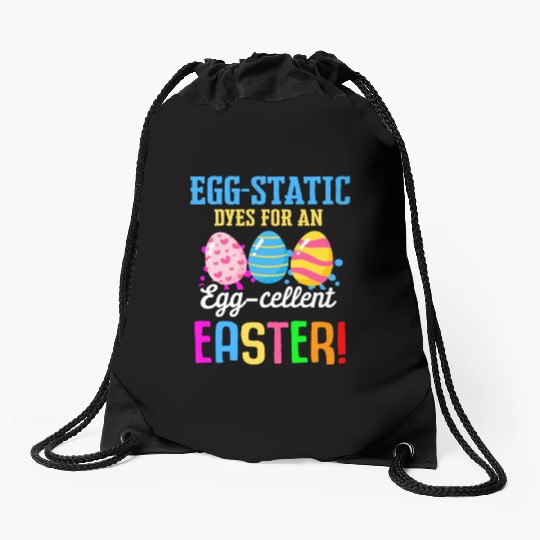 Easter Colorful Egg Dye Rabbit Egg Hunt Drawstring Bags
