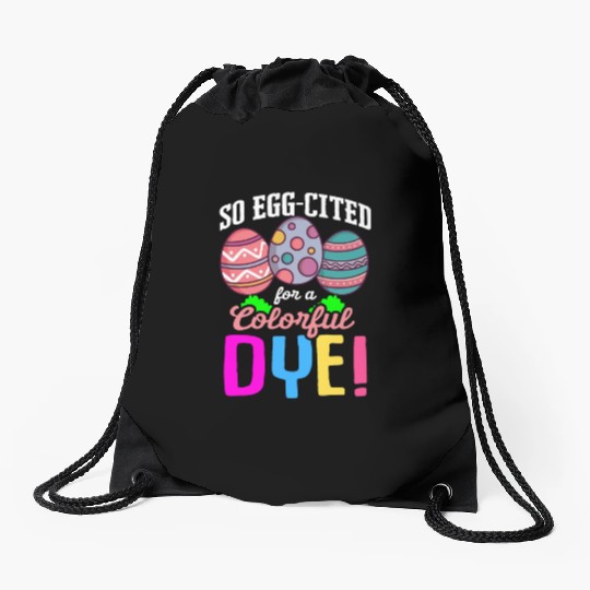 Easter Colorful Egg Dye Rabbit Egg Hunt Drawstring Bags