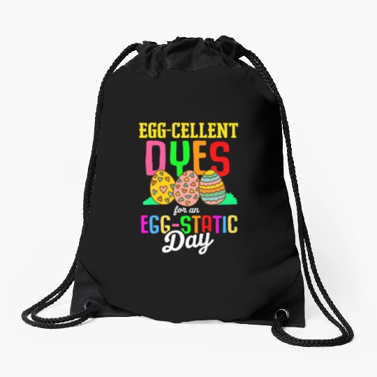 Easter Colorful Egg Dye Rabbit Egg Hunt Drawstring Bags