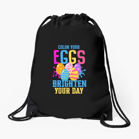Easter Colorful Egg Dye Rabbit Egg Hunt Drawstring Bags