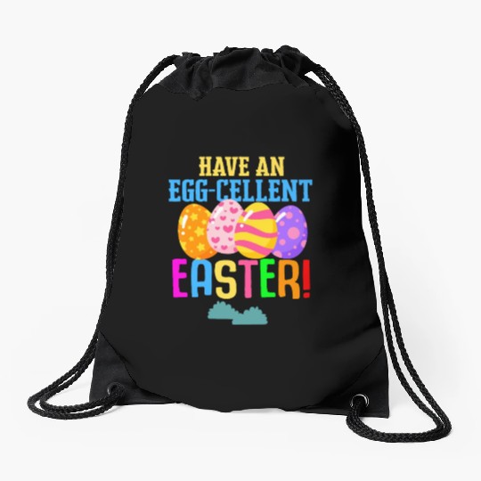 Easter Colorful Egg Dye Rabbit Egg Hunt Drawstring Bags