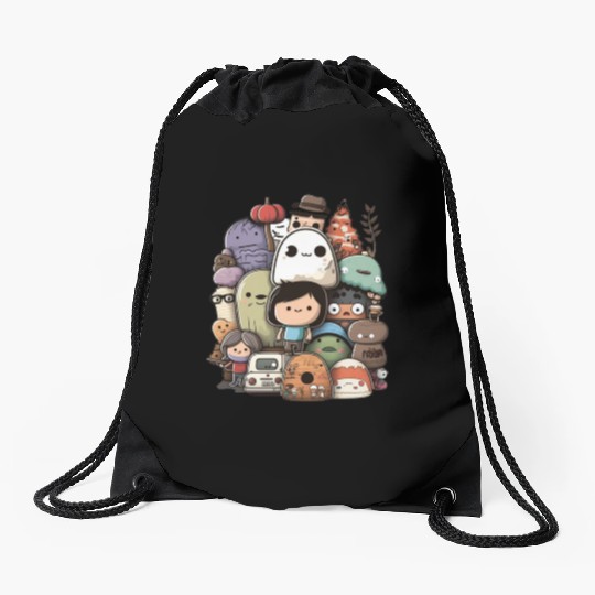 my imaginary friends Drawstring Bags