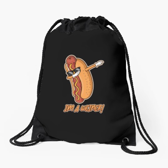I'm a weiner Funny Dabbing Dance Hotdog Lover Pun Drawstring Bags