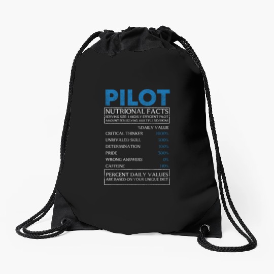 Airplane Aviator Flight School Drawstring Bags