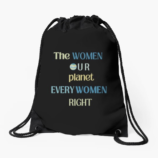 Embrace Equity Happy Women's Day Drawstring Bags
