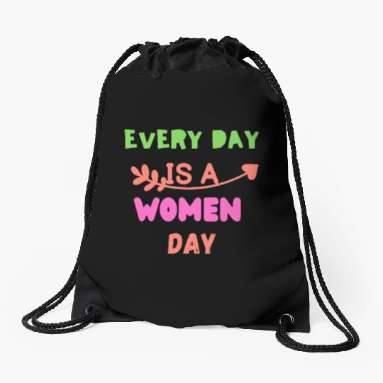 Embrace Equity Happy Women's DaY Drawstring Bags