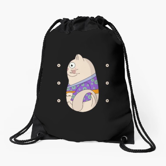 Cute Japanese Cat Side View Open Eyes Drawstring Bags