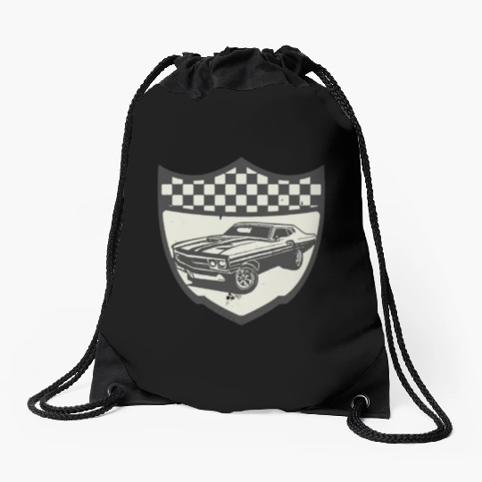 Racing Car Muscle Car Logo Motorsports Drawstring Bags