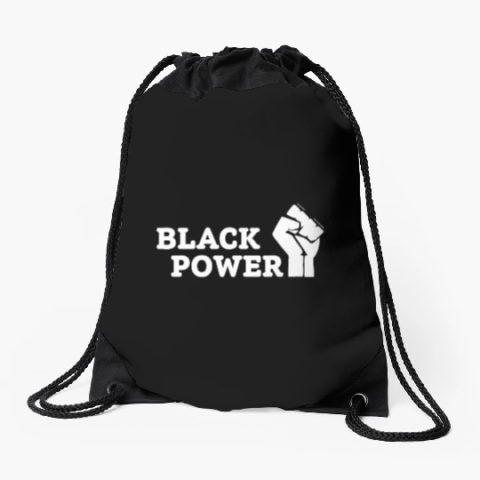 Black Power Drawstring Bags