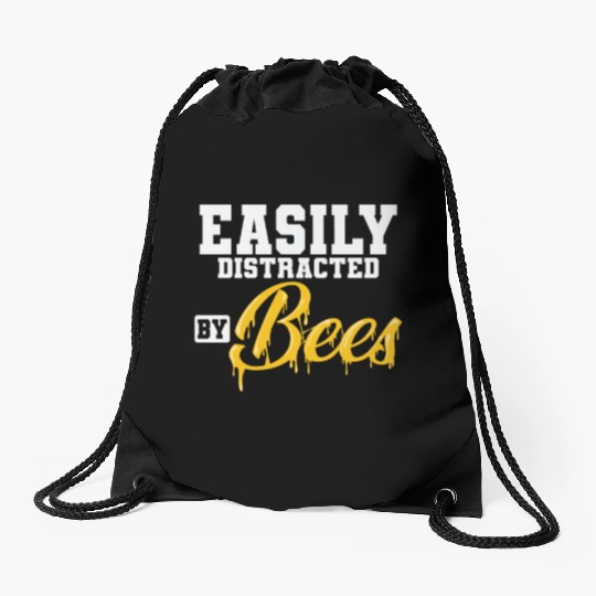 Beekeeper Honey Easily Distracted by Bees Drawstring Bags