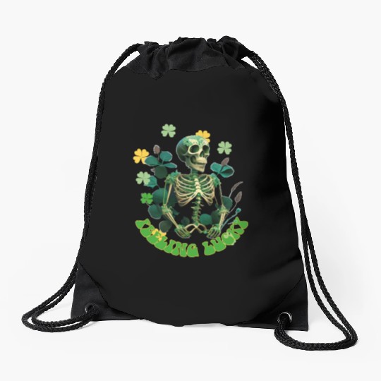 feeling lucky Drawstring Bags