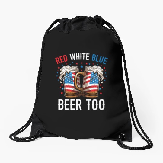 Patriotic America USA Flag 4th Of July American Drawstring Bags