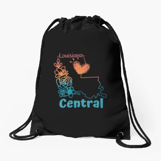 I love my home town in Central Louisiana Drawstring Bags