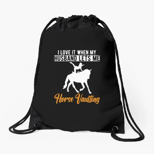Funny Equestrian Horse Vaulting Wife Drawstring Bags