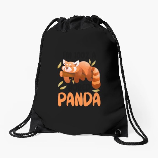 Red Panda Bored Cute Animal Lazy Animal Lover Drawstring Bags