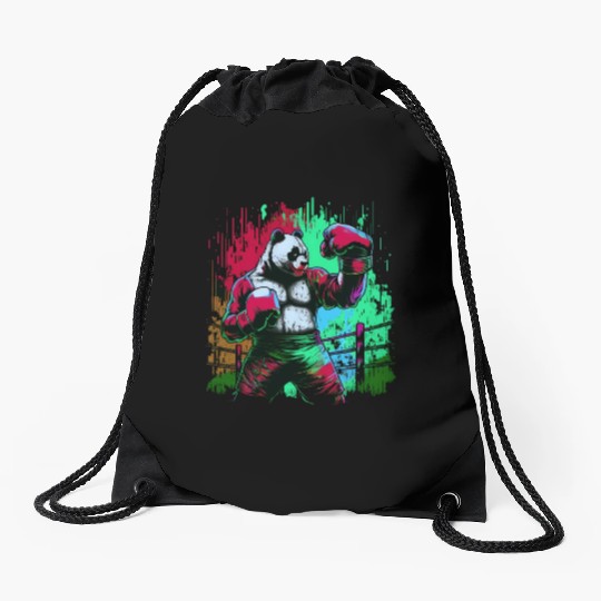 Angry Colorful Panda Boxer MMA Martial Arts Drawstring Bags