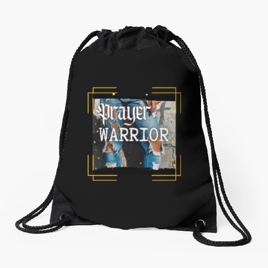 Prayer Warrior - Ripped Jeans Drawstring Bags