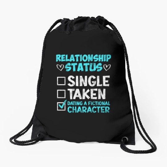 Relationship status dating fictional character Drawstring Bags