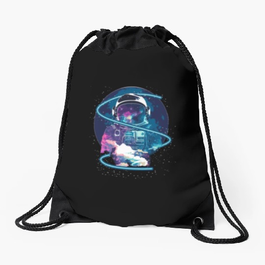 Galaxy Astronaut Full Moon Astronomy Space Science Drawstring Bags