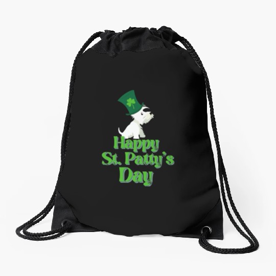 Happy St Patrick's day Drawstring Bags