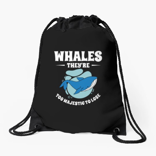 World Wildlife Day Blue Whale Marine Wildlife Drawstring Bags