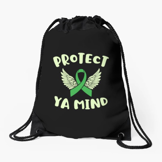 Protect Ya Mind Mental Health Awareness Depression Drawstring Bags