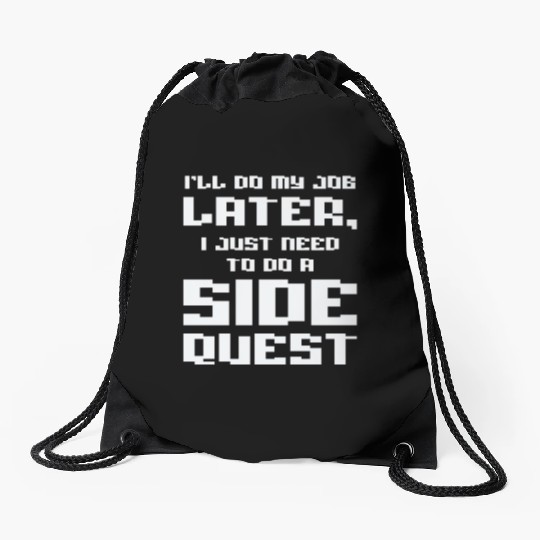 Procrastinating Panda Lover Side Quest Panda Drawstring Bags