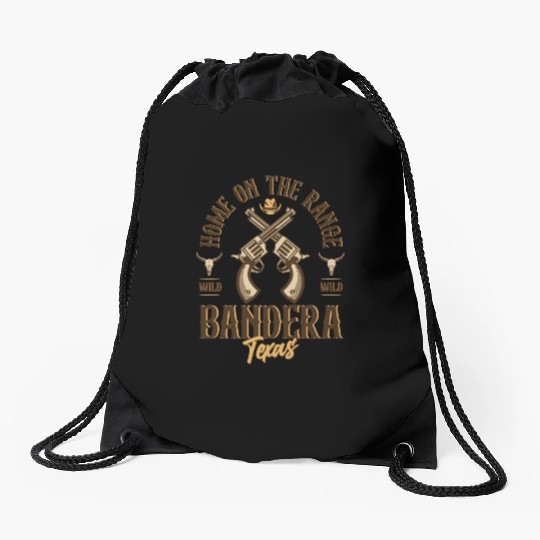 Bandera Texas wild west town Drawstring Bags