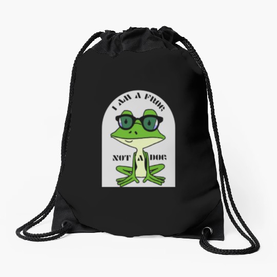 I AM A FROG Drawstring Bags