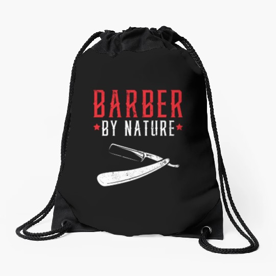 Barber By Nature Haircut Barbershop Hairstylist Drawstring Bags