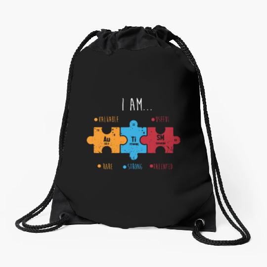 Autism Awareness Autism Periodic Table Drawstring Bags