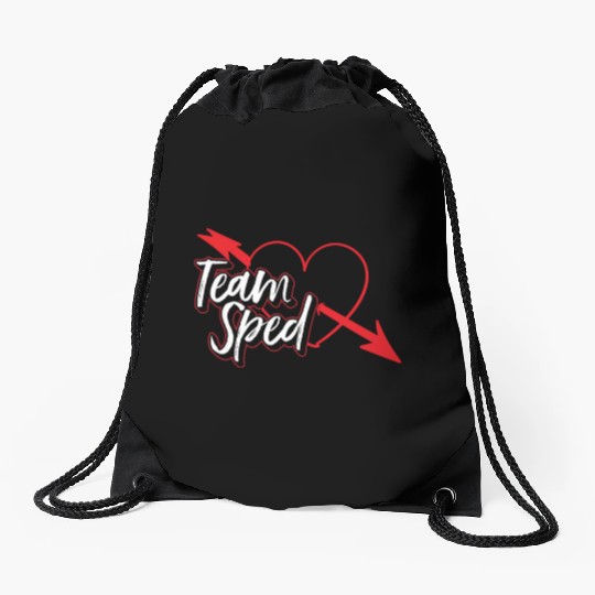 Team Sped Teacher Awareness Special Education Drawstring Bags