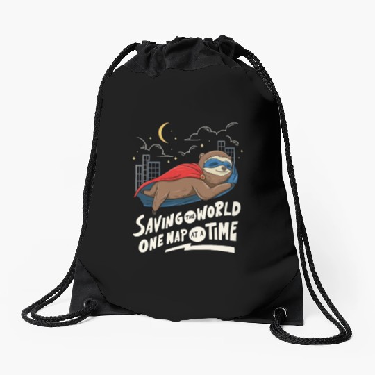 Sloth Superhero Design for Sleeping Drawstring Bags