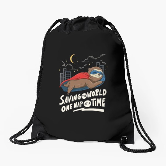 Sloth Superhero Design for Sleeping Drawstring Bags