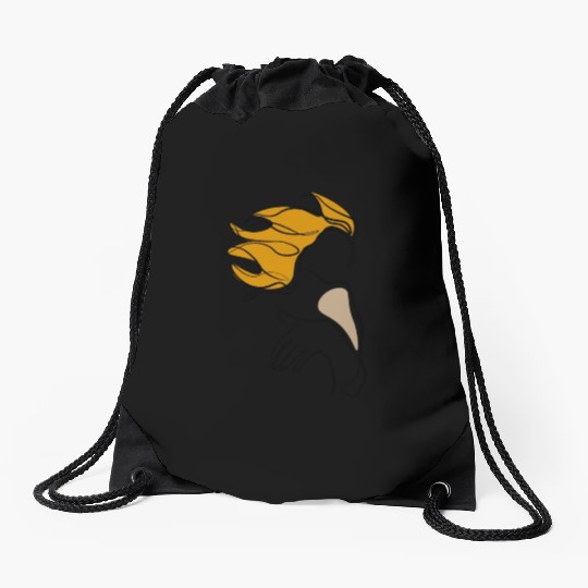 Girl Line Art Drawstring Bags