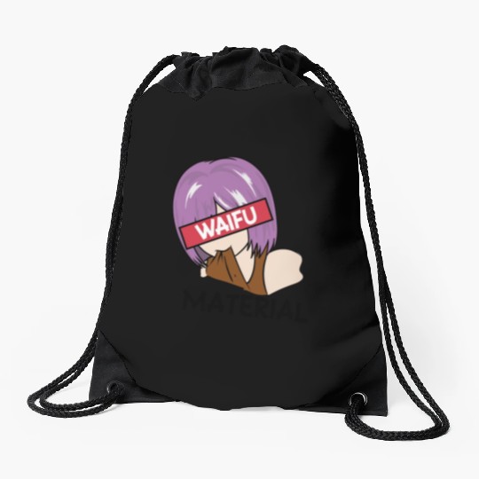Anime Waifu Material Manga Eyes Japanese Drawstring Bags