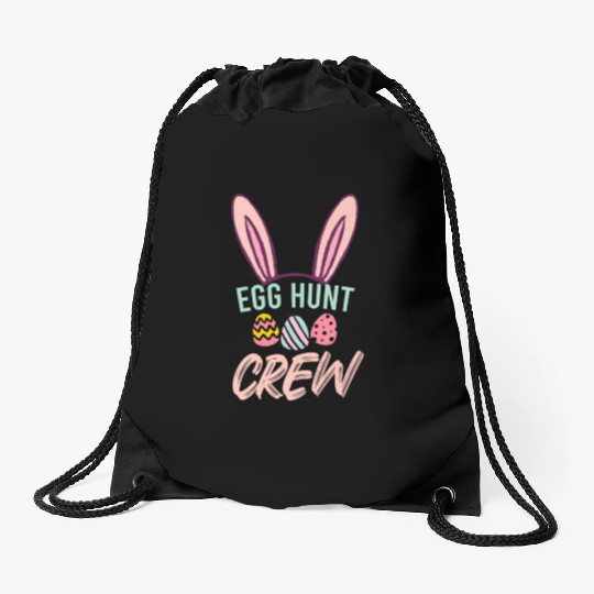 Egg Hunt Crew Funny Easter Day Drawstring Bags