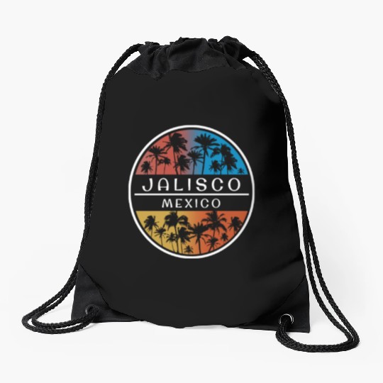 Jalisco Mexico Stylish Vacation Souvenir Palm Tree Drawstring Bags