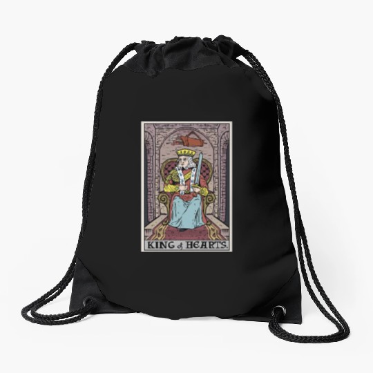 King of Hearts Tarot Card Drawstring Bags