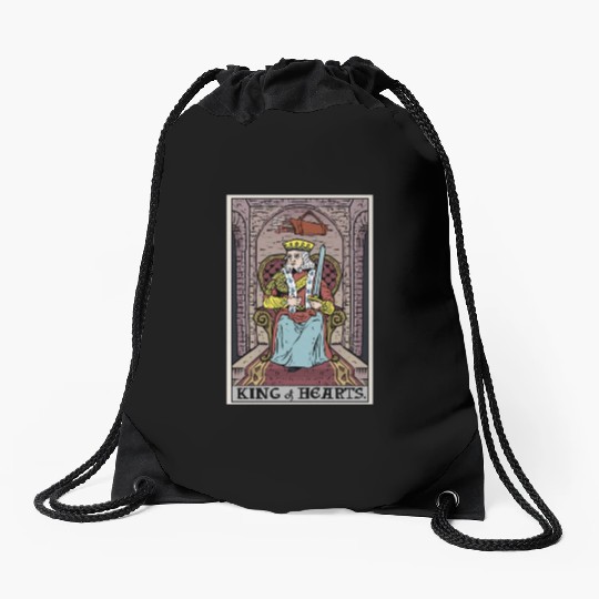 King of Hearts Tarot Card Drawstring Bags