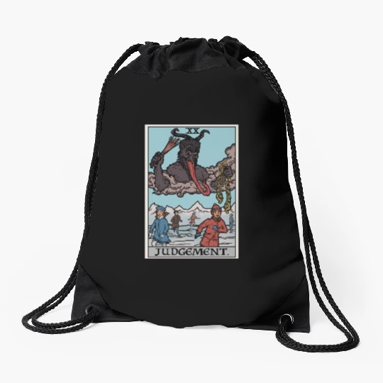 Judgement by Krampus Drawstring Bags