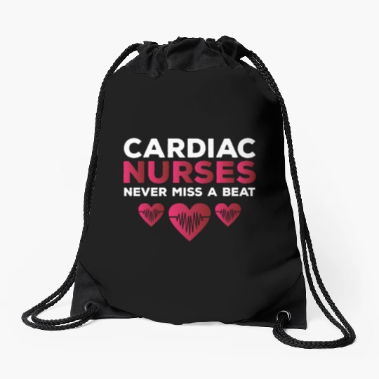 Funny Cardiac Nurse Saying Drawstring Bags
