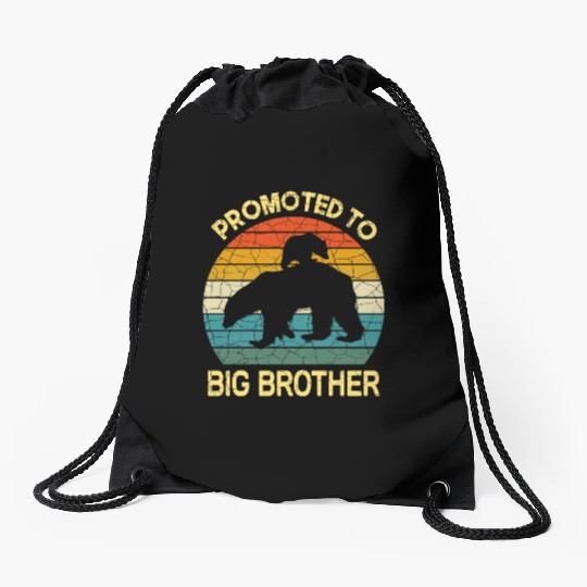 Promoted to big brother Bear Gift, baby birthday Drawstring Bags