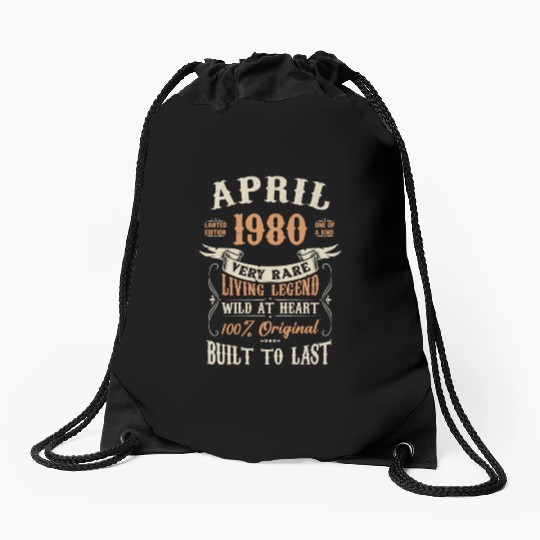 April 1980 Birthday Surprise Drawstring Bags