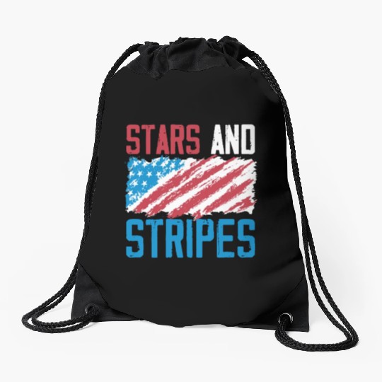 Stars And Stripes America USA Flag 4th Of July Drawstring Bags